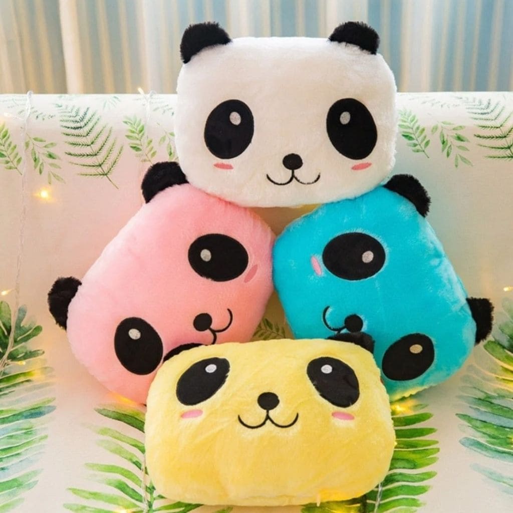 Cojin, almohada oso panda luminoso LED