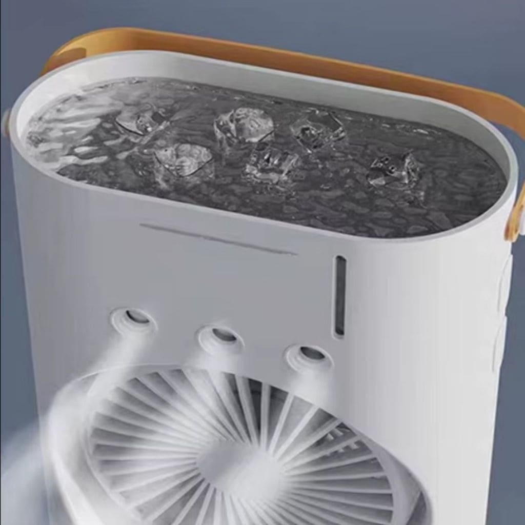 Ventilador doble, humidificador con luz