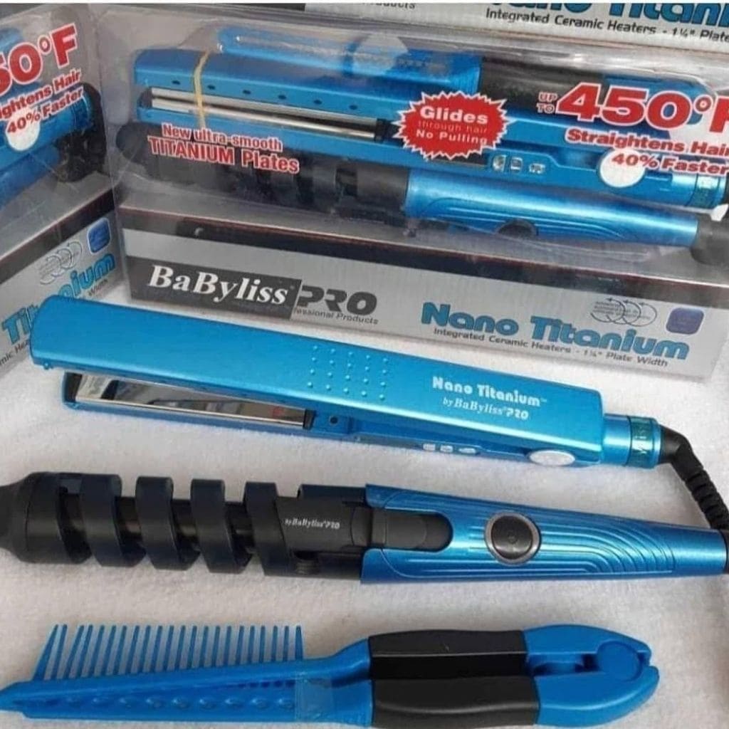 Combo plancha, rizador y peine d cabello