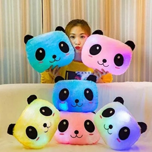 Cojin, almohada oso panda luminoso LED