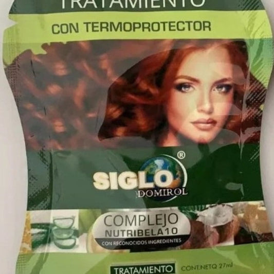 Tratamiento capilar termoprotector sobre